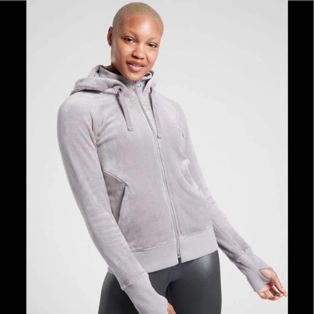Athleta XXS Triumph Hoodie Double Cozy Karma 511432 Gray